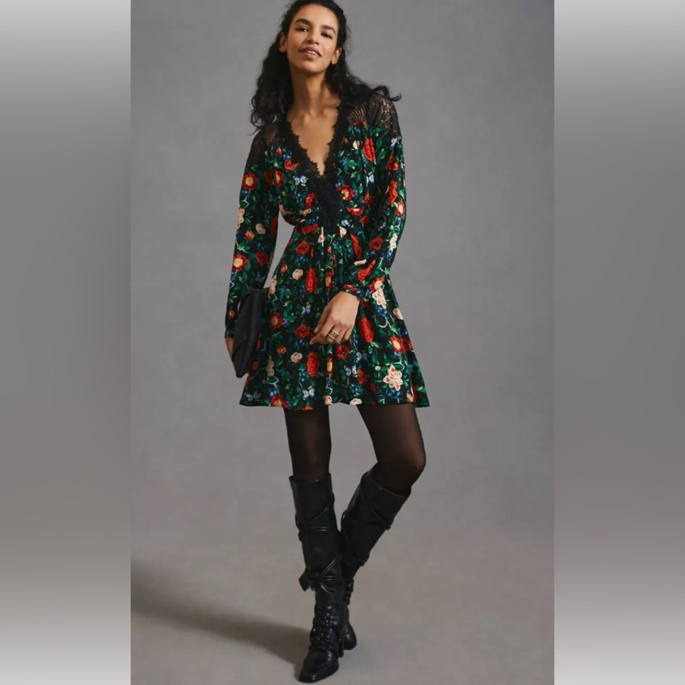 Anthropologie Floral High Low Dress • Size 4